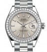 Product Image: Rolex Lady Datejust 28 White Gold Silver Index Dial & Diamond Bezel President Bracelet 279139RBR - BRAND NEW