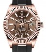 Product Image: Rolex Sky-Dweller Rose Gold Chocolate Index Dial Oysterflex Rubber Strap 326235 - BRAND NEW