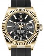 Product Image: Rolex Sky-Dweller Yellow Gold Black Index Dial Oysterflex Rubber Strap 326238 - BRAND NEW