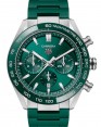 Product Image: Tag Heuer Carrera Chronograph Stainless Steel/Ceramic 44mm Green Dial Rubber Strap CBN2A1N.FT6238 - BRAND NEW