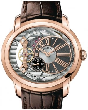 Audemars Piguet 15350OR.OO.D093CR.01 Millenary 4101 47mm Anthracite Skeleton Roman Rose Gold Leather BRAND NEW