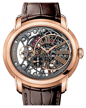 Audemars Piguet 15352OR.OO.D093CR.01 Millenary Openworked 47mm Black Skeleton Roman Rose Gold Leather BRAND NEW