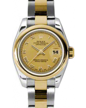 Rolex Lady-Datejust 26 179163-CHPRO Champagne Roman Yellow Gold Stainless Steel Oyster - BRAND NEW