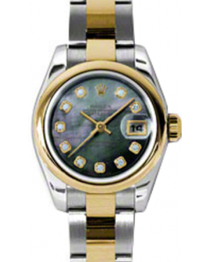 Rolex Lady-Datejust 26 179163-DMOPDO Dark Mother of Pearl Diamond Yellow Gold Stainless Steel Oyster - BRAND NEW