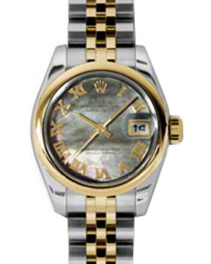 Rolex Lady-Datejust 26 179163-DMOPRJ Dark Mother of Pearl Roman Yellow Gold Stainless Steel Jubilee - BRAND NEW