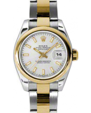 Rolex Lady-Datejust 26 179163-SLVSO Silver Index Yellow Gold Stainless Steel Oyster - BRAND NEW