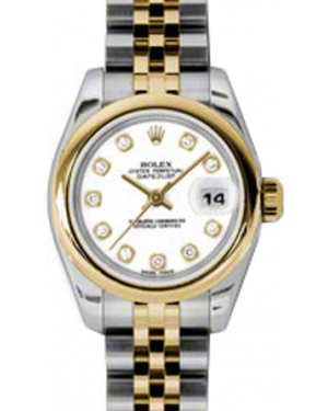Rolex Lady-Datejust 26 179163-WHTDJ White Diamond Yellow Gold Stainless Steel Jubilee - BRAND NEW