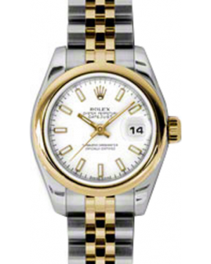 Rolex Lady-Datejust 26 179163-WHTSJ White Index Yellow Gold Stainless Steel Jubilee - BRAND NEW
