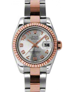 Rolex Lady-Datejust 26 179171-SLVAO Silver Concentric Circle Arabic Fluted Rose Gold Stainless Steel Oyster - BRAND NEW