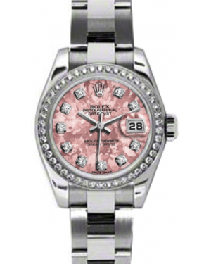 Rolex Lady-Datejust 26 179384-PGCDO Pink Gold Crystal Diamond Dial Diamond Bezel Stainless Steel Oyster - BRAND NEW