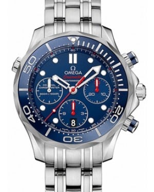 Omega Seamaster Diver 300M Co-Axial Chronometer Chronograph 44mm Stainless Steel Blue Dial Bracelet 212.30.44.50.03.001 - BRAND NEW