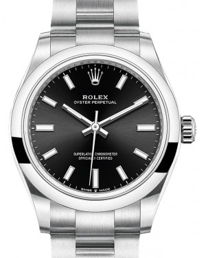 Rolex Oyster Perpetual 31 Stainless Steel Black Index Dial & Smooth Bezel Oyster Bracelet 277200 - BRAND NEW