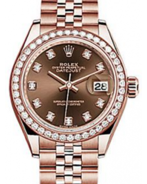Rolex Datejust 28 279135 Chocolate Diamond Markers & Bezel Rose Gold Jubilee - BRAND NEW