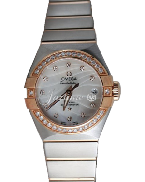 Omega Constellation Co-Axial 123.25.27.20.55.005 27mm White Mother of Pearl Diamond Red Gold Stainless Steel - BRAND NEW