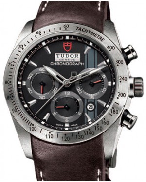 Tudor Fastrider Chronograph 42000 Black Index Stainless Steel & Leather 42mm BRAND NEW