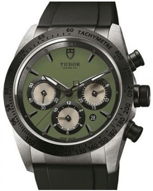 Tudor Fastrider Chronograph 42010N-Green Green Index Stainless Steel & Rubber 42mm BRAND NEW