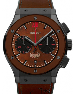 Hublot Classic Fusion Chronograph 521.CC.0589.VR.OPX14 Brown Index Fixed Ceramic Bezel & Case Leather 45mm BRAND NEW