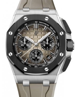 Audemars Piguet Royal Oak Offshore Chronograph 43mm Stainless Steel Ceramic Taupe Brown Dial 26420SO.OO.A600CA.01 - BRAND NEW