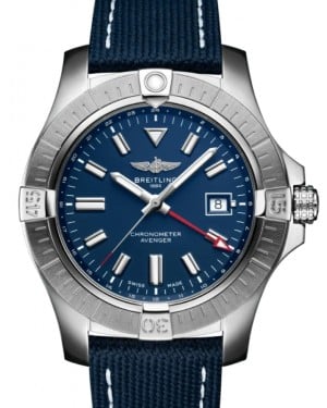 Breitling Avenger Automatic GMT 45 Stainless Steel Leather Strap A32395101C1X1 - BRAND NEW