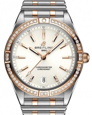 Breitling Chronomat Automatic 36 Stainless Steel/Red Gold Diamond Bezel White Dial U10380591A1U1