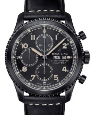 Breitling Navitimer 8 Chronograpah 43mm Stainless Steel Black Dial Leather Strap M13314101B1X1 - BRAND NEW