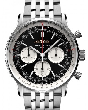 Breitling Navitimer B01 Chronograph 43 Stainless Steel Black Dial AB0138211B1A1 - BRAND NEW