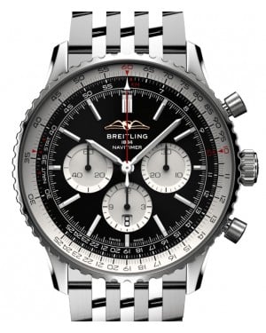 Breitling Navitimer B01 Chronograph 46 Stainless Steel Black Dial AB0137211B1A1 - BRAND NEW
