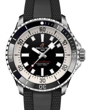 Breitling Superocean Automatic 42 Stainless Steel Black Dial Rubber Strap A17375211B1S1 - BRAND NEW