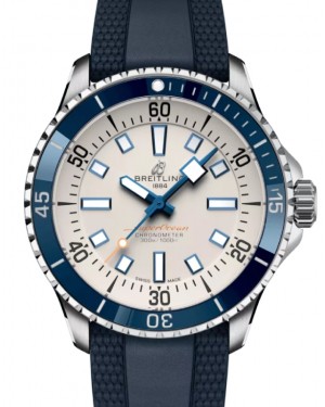 Breitling Superocean Automatic 42 Stainless Steel Cream Dial Rubber Strap A17375E71G1S1 - BRAND NEW