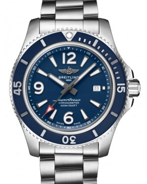 Breitling Superocean Automatic 44 Stainless Steel 44mm Blue Dial Steel Bracelet A17367D81C1A1 - BRAND NEW
