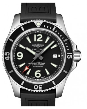 Breitling Superocean Automatic 44 Stainless Steel 44mm Black Dial Rubber Strap A17367D71B1S1 - BRAND NEW