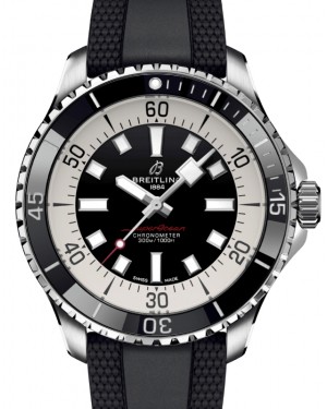 Breitling Superocean Automatic 44 Stainless Steel Black Dial Rubber Strap A17376211B1S1 - BRAND NEW