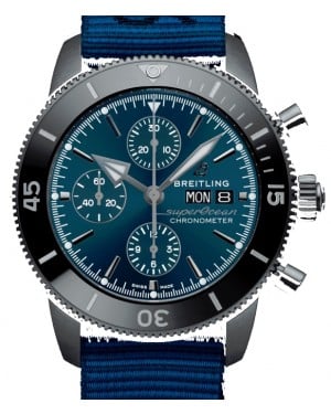 Breitling Superocean Heritage Chronograph 44 Outerknown DLC-Stainless Steel Blue Dial M133132A1C1W1 - BRAND NEW
