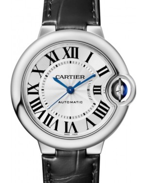 Cartier Ballon Bleu de Cartier Ladies Watch Automatic Stainless Steel 33mm Silver Dial Alligator Leather Strap W6920085 - BRAND NEW