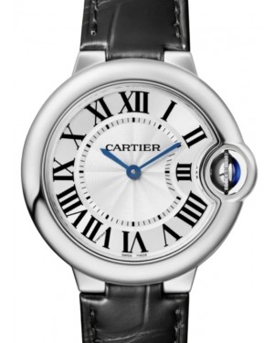 Cartier Ballon Bleu de Cartier Ladies Watch Quartz Stainless Steel 33mm Silver Dial Alligator Leather Strap WSBB0034 - BRAND NEW