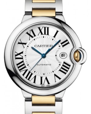 Cartier Ballon Bleu de Cartier Men's Watch Automatic Stainless Steel 42mm Silver Dial Steel Yellow Gold Bracelet W2BB0031 - BRAND NEW