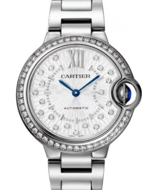 Cartier Ballon Bleu de Cartier Steel Diamond Bezel 33mm Silver Dial W4BB0035 - BRAND NEW
