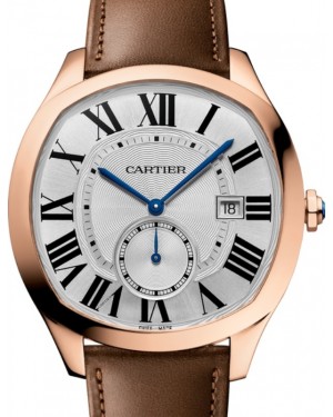 Cartier Drive De Cartier Men's Watch Automatic Large Rose Gold Silver Dial Leather Strap WGNM0021 - BRAND NEW