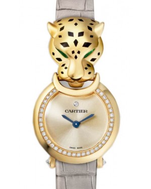 Cartier La Panthere 23.6mm Quartz Yellow Gold/Diamonds Leather Strap HPI01297 - BRAND NEW