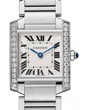 Cartier Tank Francaise Ladies Watch Medium Quartz Stainless Steel Diamond Bezel Silver Dial Bracelet W4TA0011 - BRAND NEW