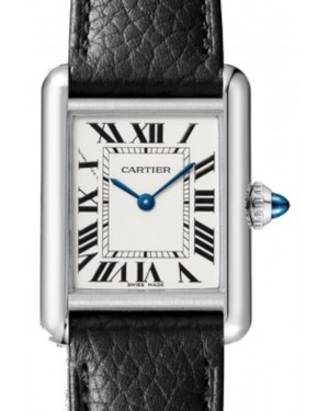 Cartier Tank Must Ladies Watch Small Quartz Stainless Steel Silver Dial Leather Strap WSTA0042 - BRAND NEW