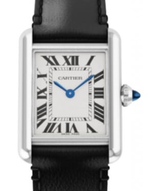 Cartier Tank Must Small SolarBeat Stainless Steel Silver Dial Leather Strap WSTA0060 - BRAND NEW
