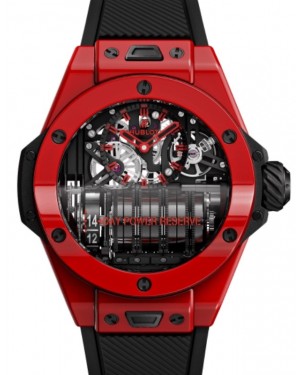 Hublot Big Bang Complications MP-11 Power Reserve 14 Days Red Magic Limited Edition 45mm Red Ceramic Skeleton Sapphire Dial Rubber Strap 911.CF.0113.RX - BRAND NEW