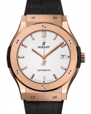 Hublot Classic Fusion 3-Hands King Gold Opalin 45mm Opaline Dial Rubber and Alligator Leather Straps 511.OX.2611.LR - BRAND NEW