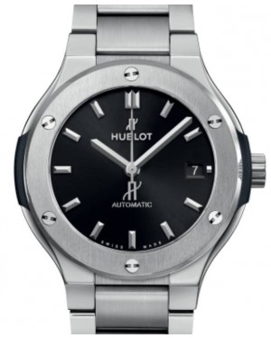 Hublot Classic Fusion 3-Hands Titanium Bracelet 38mm Black Dial 568.NX.1470.NX - BRAND NEW