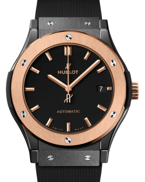 Hublot Classic Fusion 3-Hands Ceramic King Gold 45mm Black Dial Rubber Strap 511.CO.1181.RX - BRAND NEW