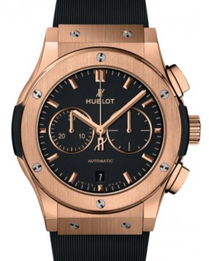 Hublot Classic Fusion Chronograph King Gold 42mm King Gold Black Dial Rubber Strap 541.OX.1181.RX - BRAND NEW