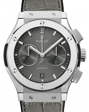 Hublot Classic Fusion Chronograph Titanium 45mm Grey Dial Rubber and Alligator Leather Straps 521.NX.7071.LR - BRAND NEW