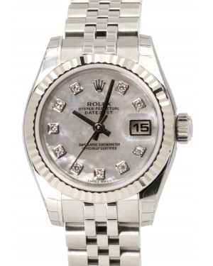 Rolex Datejust 179174 Ladies 26mm White Mother of Pearl Diamond Small Stainless Steel Jubilee - BRAND NEW 