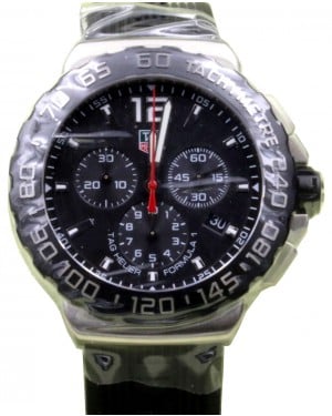 TAG Heuer Formula 1 Chronograph CAU1110.FT6024 42mm Black Index Stainless Steel Rubber BRAND NEW